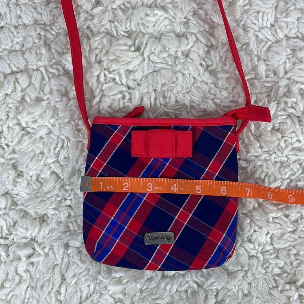 Tommy Hilfiger Red Blue Plaid Crossbody Purse Shoulder Bag Small - Picture 8 of 12